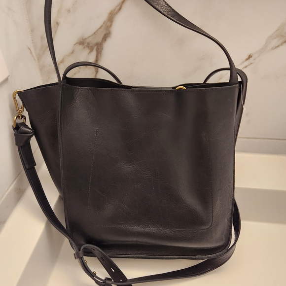 Madewell Black Leather The Sydney Tote Bag - Picture 7 of 8